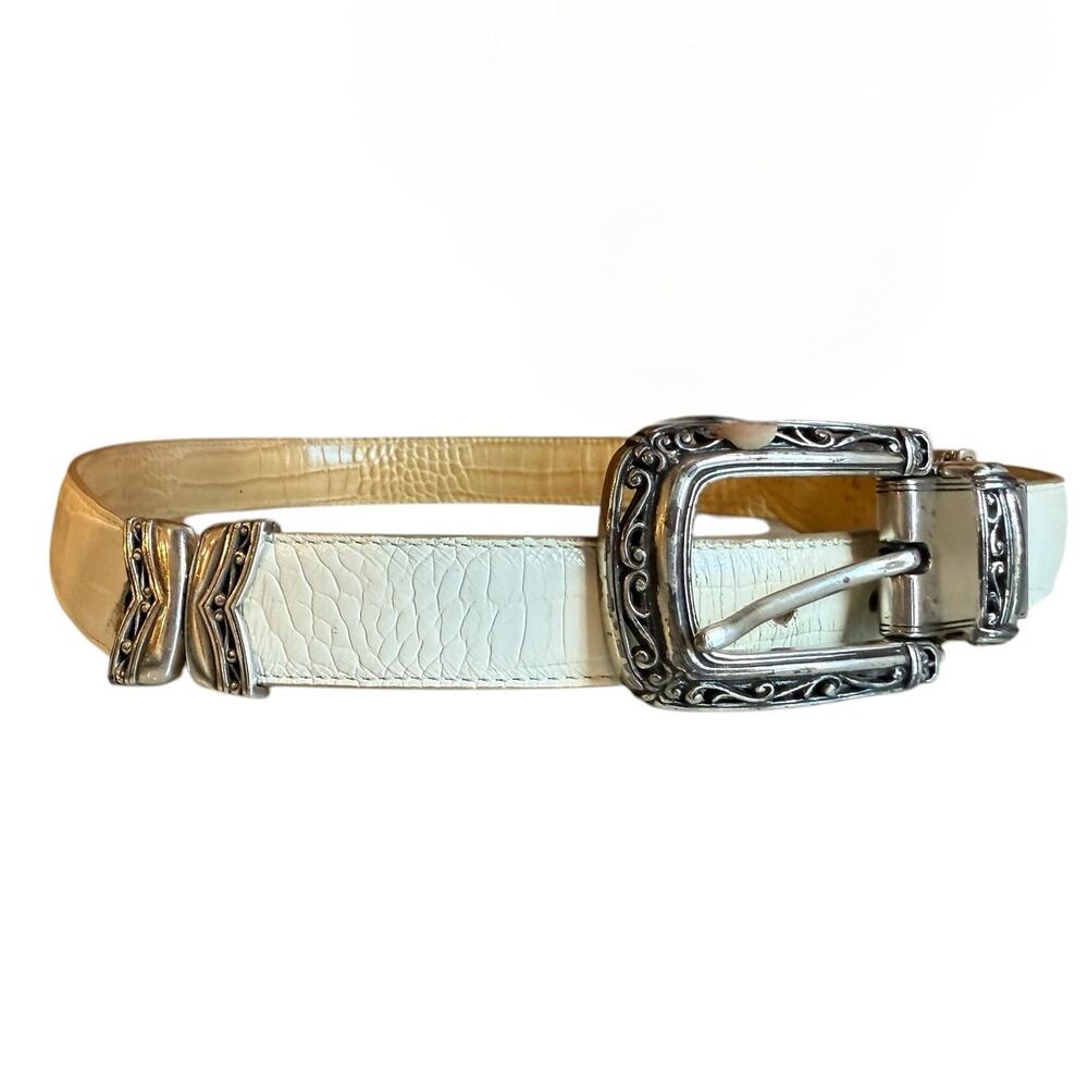 Vintage Brighton Belt Reversible Cream White M